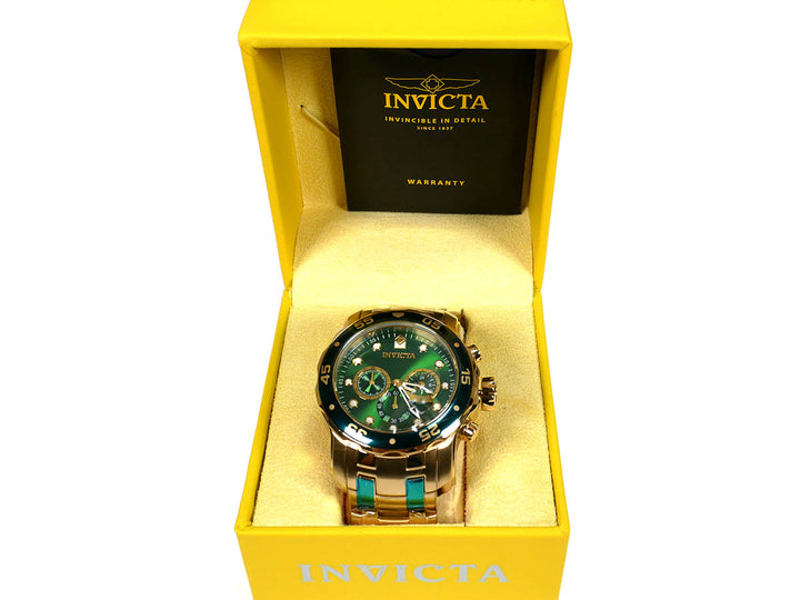 Invicta Men's 0075 Pro Diver Chronograph 18k Gold-Plated Watch - 3alababak