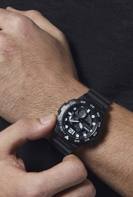 Casio Men's Quartz Stainless Steel and Resin Casual Watch (Model: AEQ-100W-1BVCF) - 3alababak