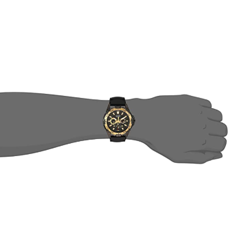 Casio Men's MTD1069B-1A1 Round Analog Black and Gold Dial and Black Resin Strap Watch - 3alababak