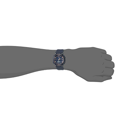 Casio Solar Powered Quartz Resin Strap, Black, 28.4 Casual Watch (Model: AQ-S810W-2A3VCF) - 3alababak