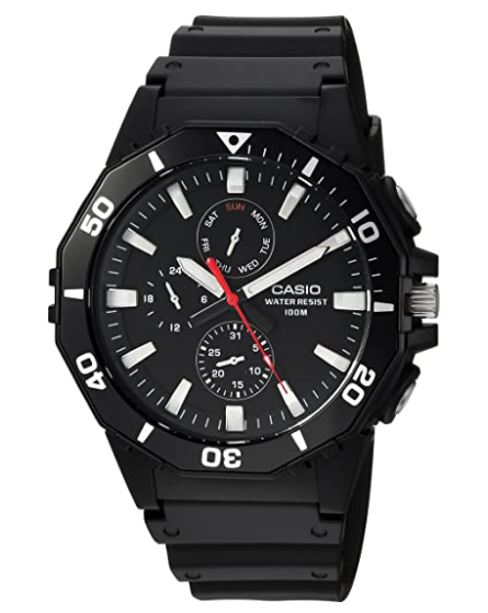 Casio Men's Sports Analog-Quartz Watch with Resin Strap, Black, 21 (Model: MRW-400H-1AVCF) - 3alababak