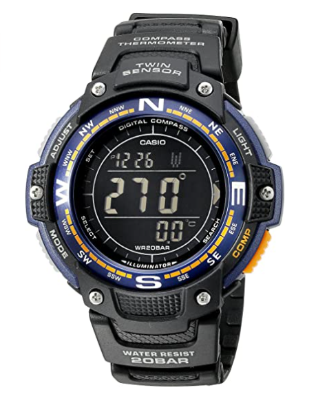 Casio Men's Twin Sensor Digital Display Quartz Black Watch (Model: SGW-100-2BCF) - 3alababak