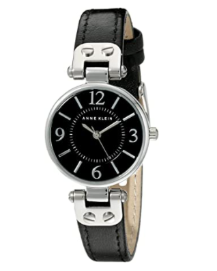 Anne Klein Women's Leather Strap Watch 10/9443BKBK - 3alababak
