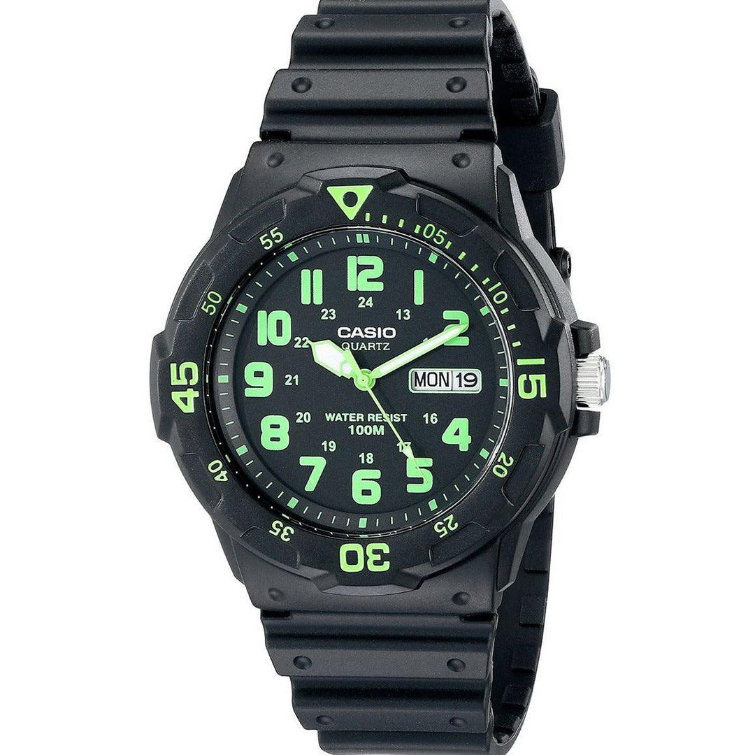 Casio Men's Black Dial Resin Band Watch - MRW200H-3BV - 3alababak
