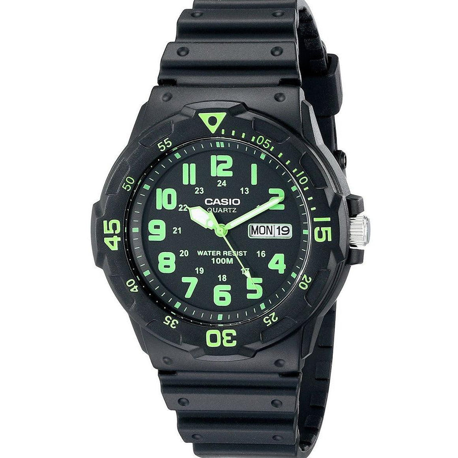 Casio Men's Black Dial Resin Band Watch - MRW200H-3BV - 3alababak