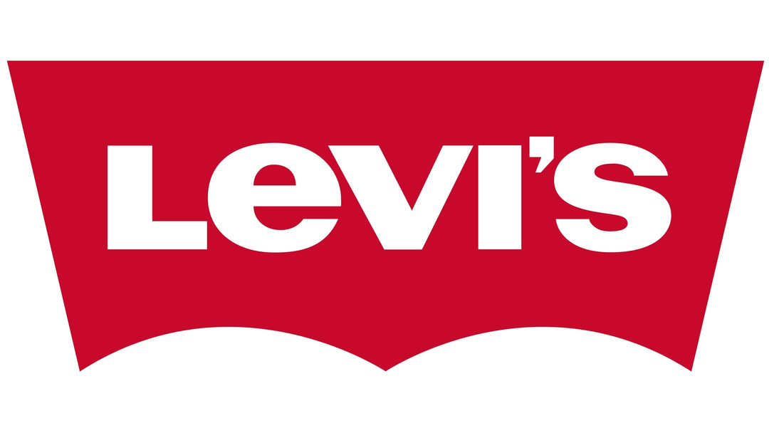 Red Levi's logo with bold white text, clothing brand emblem for fashion and jeans