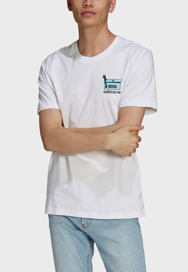 Adidas Originals White Worm Chest T-Shirt Size XL - 3alababak