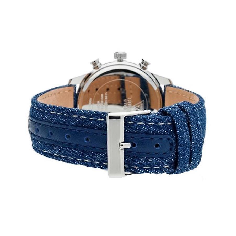 Guess Women Analogue Quartz Watch with Blue Leather Strap W1057L1 - 3alababak