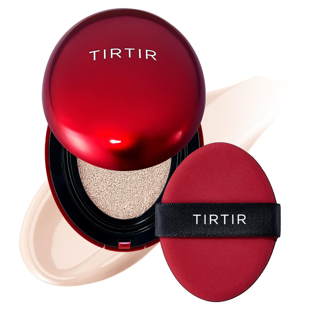 TIRTIR Mask Fit Red Cushion Foundation | Full coverage, Weightless, Skin fit, Satin Glow Finish, Korean Makeup, beauty, Tattoo cover up, Buildable 0.63 Fl Oz