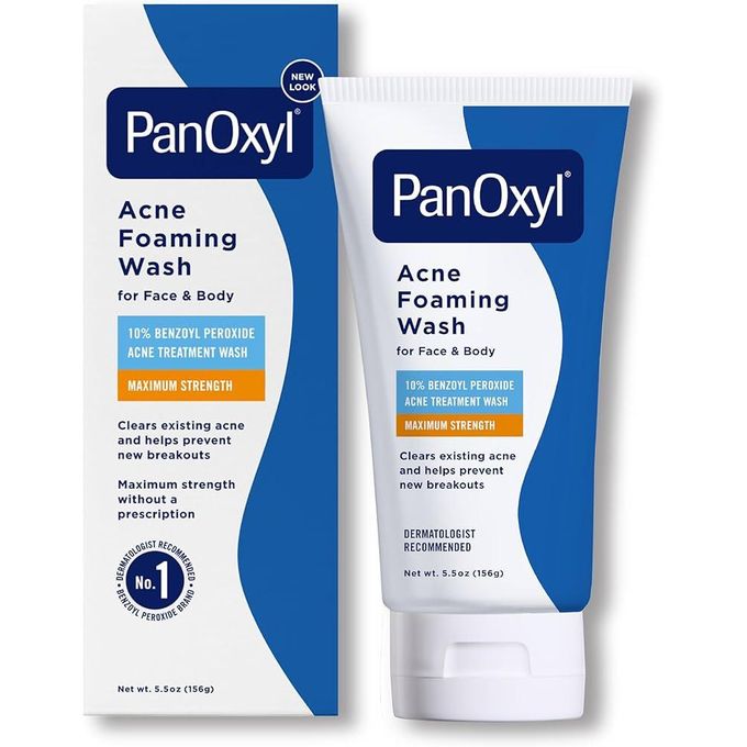 PanOxyl Acne Foaming Wash Benzoyl Peroxide 10% Maximum Strength Antimicrobial, 5.5 Ounce