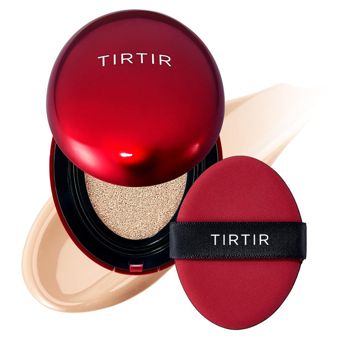 TIRTIR Mask Fit Red Cushion Foundation | Full coverage, Weightless, Skin fit, Satin Glow Finish, Korean Makeup, beauty, Tattoo cover up, Buildable 0.63 Fl Oz
