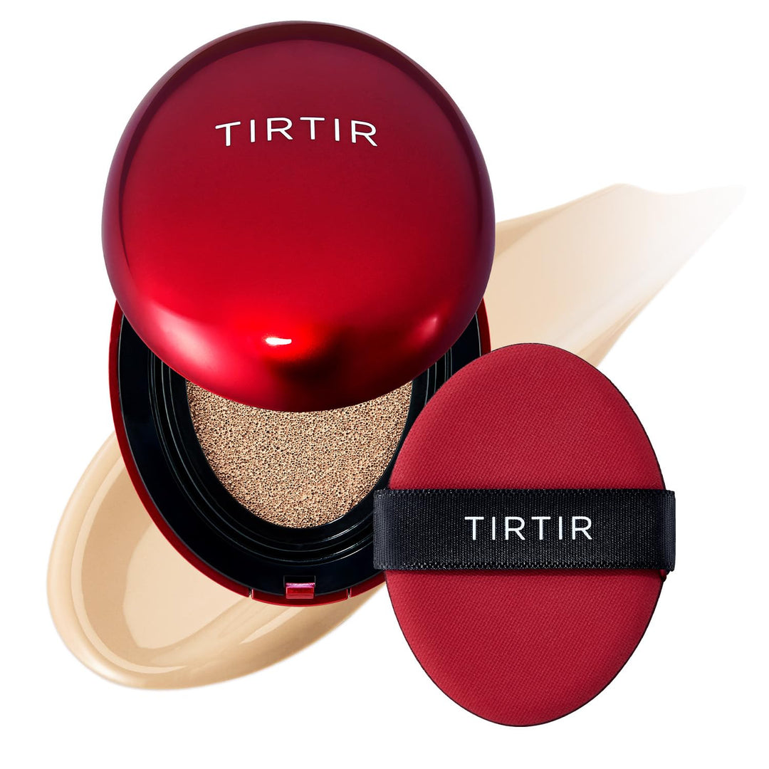 TIRTIR Mask Fit Red Cushion Foundation | Full coverage, Weightless, Skin fit, Satin Glow Finish, Korean Makeup, beauty, Tattoo cover up, Buildable 0.63 Fl Oz