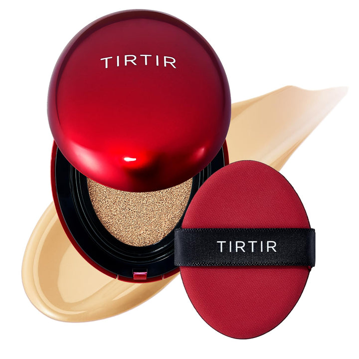 TIRTIR Mask Fit Red Cushion Foundation | Full coverage, Weightless, Skin fit, Satin Glow Finish, Korean Makeup, beauty, Tattoo cover up, Buildable 0.63 Fl Oz