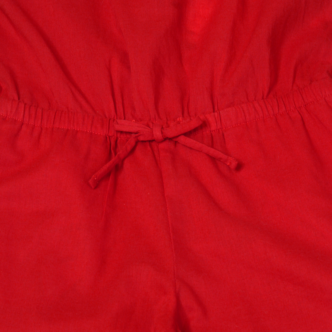 Polo Ralph Lauren Little Girls Eyelet Cotton Batiste Red Jumpsuit