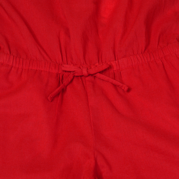 Polo Ralph Lauren Little Girls Eyelet Cotton Batiste Red Jumpsuit