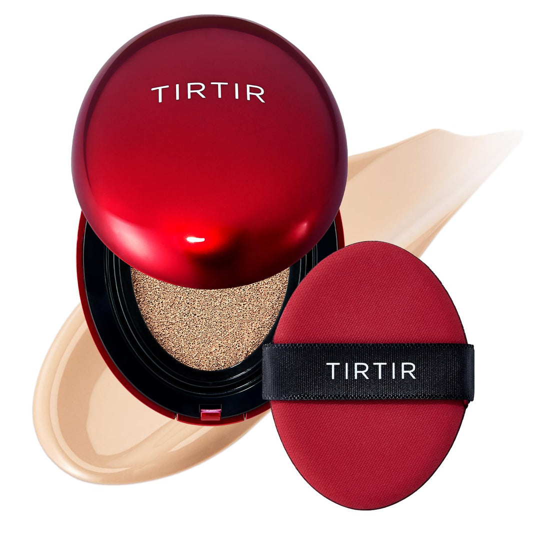 TIRTIR Mask Fit Red Cushion Foundation | Full coverage, Weightless, Skin fit, Satin Glow Finish, Korean Makeup, beauty, Tattoo cover up, Buildable 0.63 Fl Oz