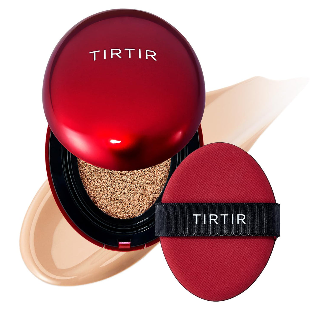 TIRTIR Mask Fit Red Cushion Foundation | Full coverage, Weightless, Skin fit, Satin Glow Finish, Korean Makeup, beauty, Tattoo cover up, Buildable 0.63 Fl Oz