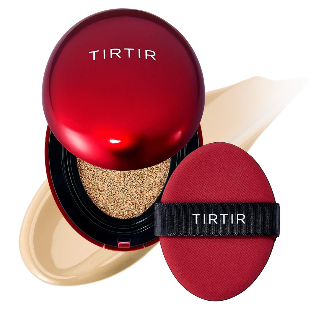 TIRTIR Mask Fit Red Cushion Foundation | Full coverage, Weightless, Skin fit, Satin Glow Finish, Korean Makeup, beauty, Tattoo cover up, Buildable 0.63 Fl Oz