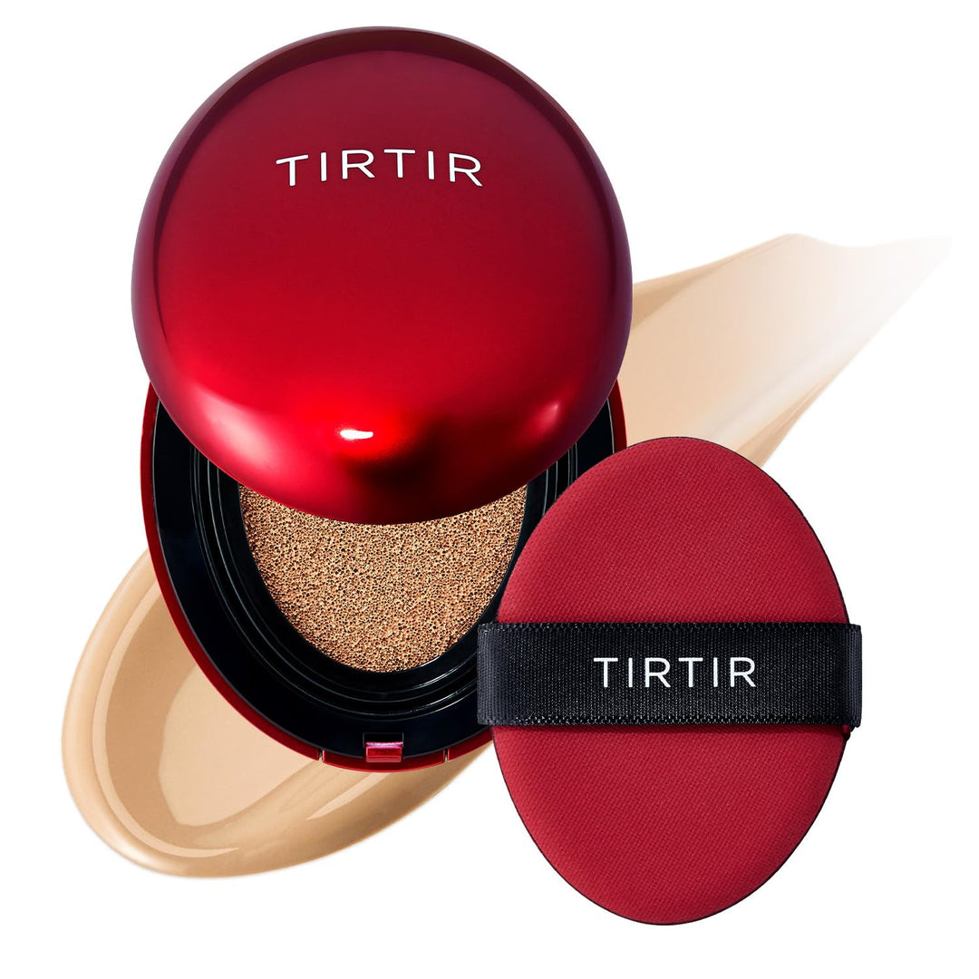 TIRTIR Mask Fit Red Cushion Foundation | Full coverage, Weightless, Skin fit, Satin Glow Finish, Korean Makeup, beauty, Tattoo cover up, Buildable 0.63 Fl Oz