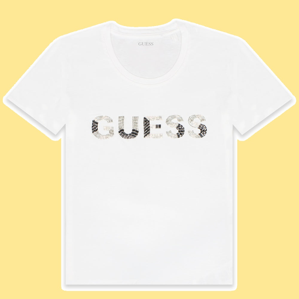 Guess Women Front Logo White T-shirt - 3alababak