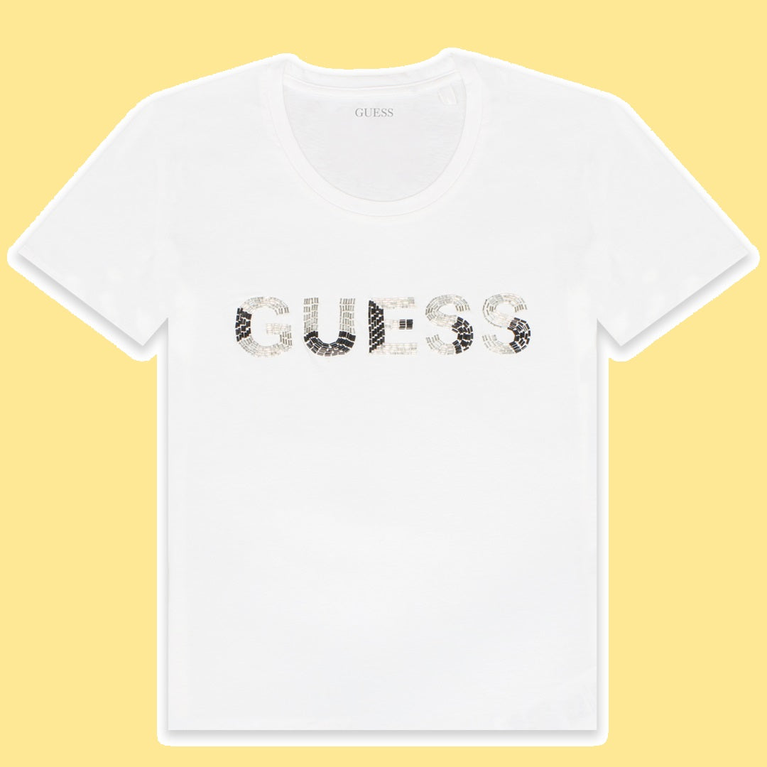 Guess Women Front Logo White T-shirt - 3alababak