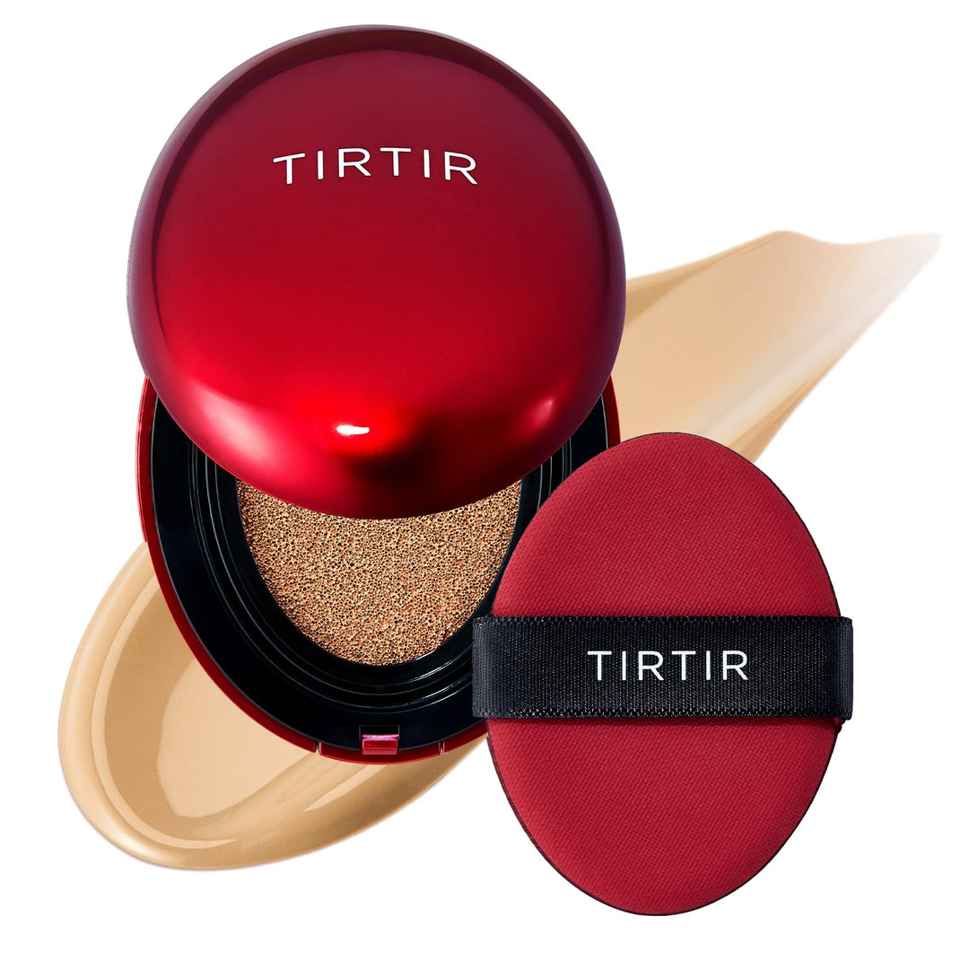 TIRTIR Mask Fit Red Cushion Foundation | Full coverage, Weightless, Skin fit, Satin Glow Finish, Korean Makeup, beauty, Tattoo cover up, Buildable 0.63 Fl Oz