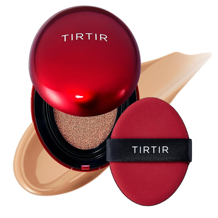 TIRTIR Mask Fit Red Cushion Foundation | Full coverage, Weightless, Skin fit, Satin Glow Finish, Korean Makeup, beauty, Tattoo cover up, Buildable 0.63 Fl Oz