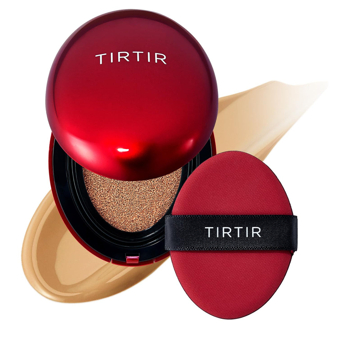 TIRTIR Mask Fit Red Cushion Foundation | Full coverage, Weightless, Skin fit, Satin Glow Finish, Korean Makeup, beauty, Tattoo cover up, Buildable 0.63 Fl Oz