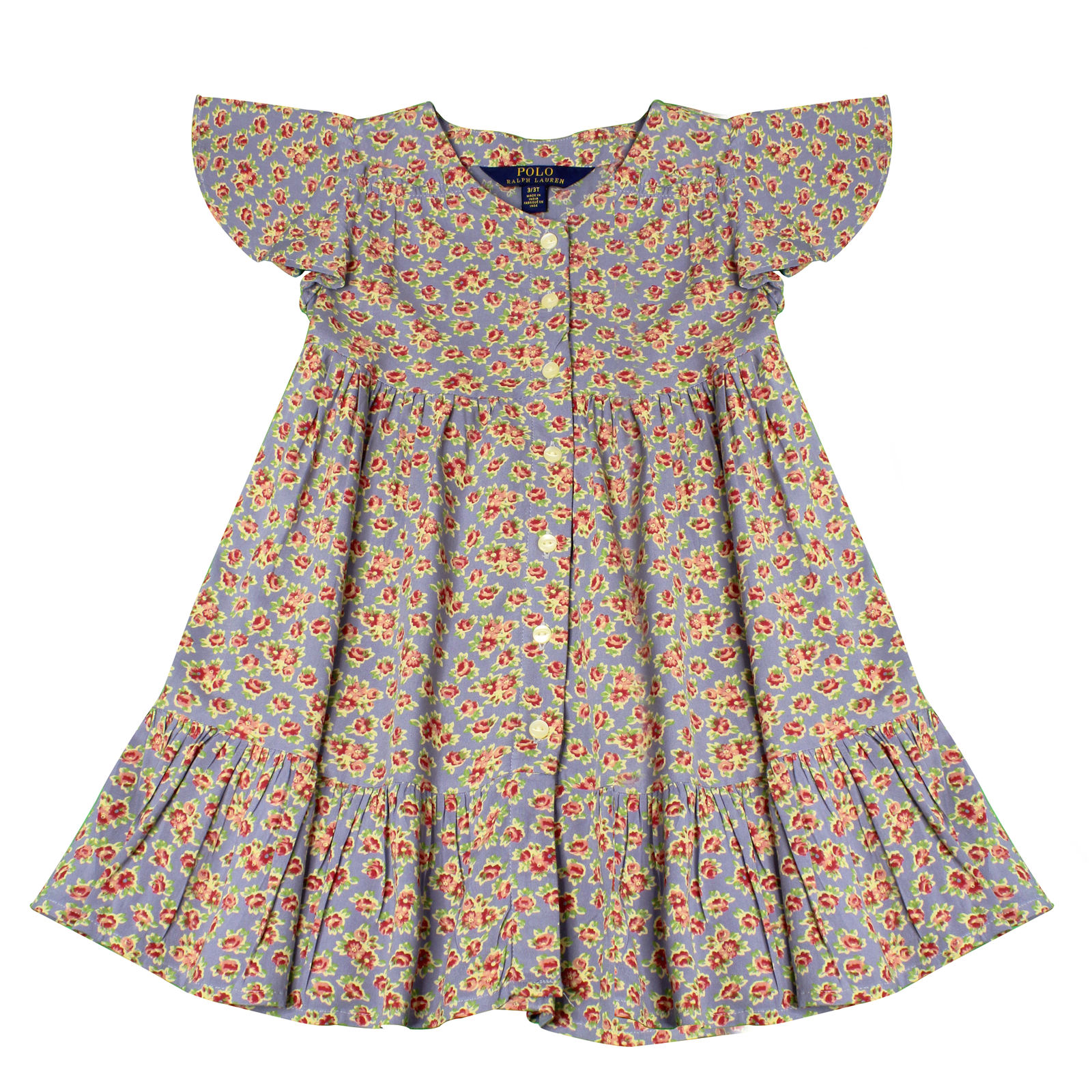 POLO RALPH LAUREN Kids BLUE FLORAL DRESS - Size 3/3T - 3alababak