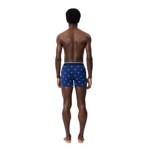 Lacoste mens Cotton Stretch Mini Croc Print Boxer Briefs, 3-pack