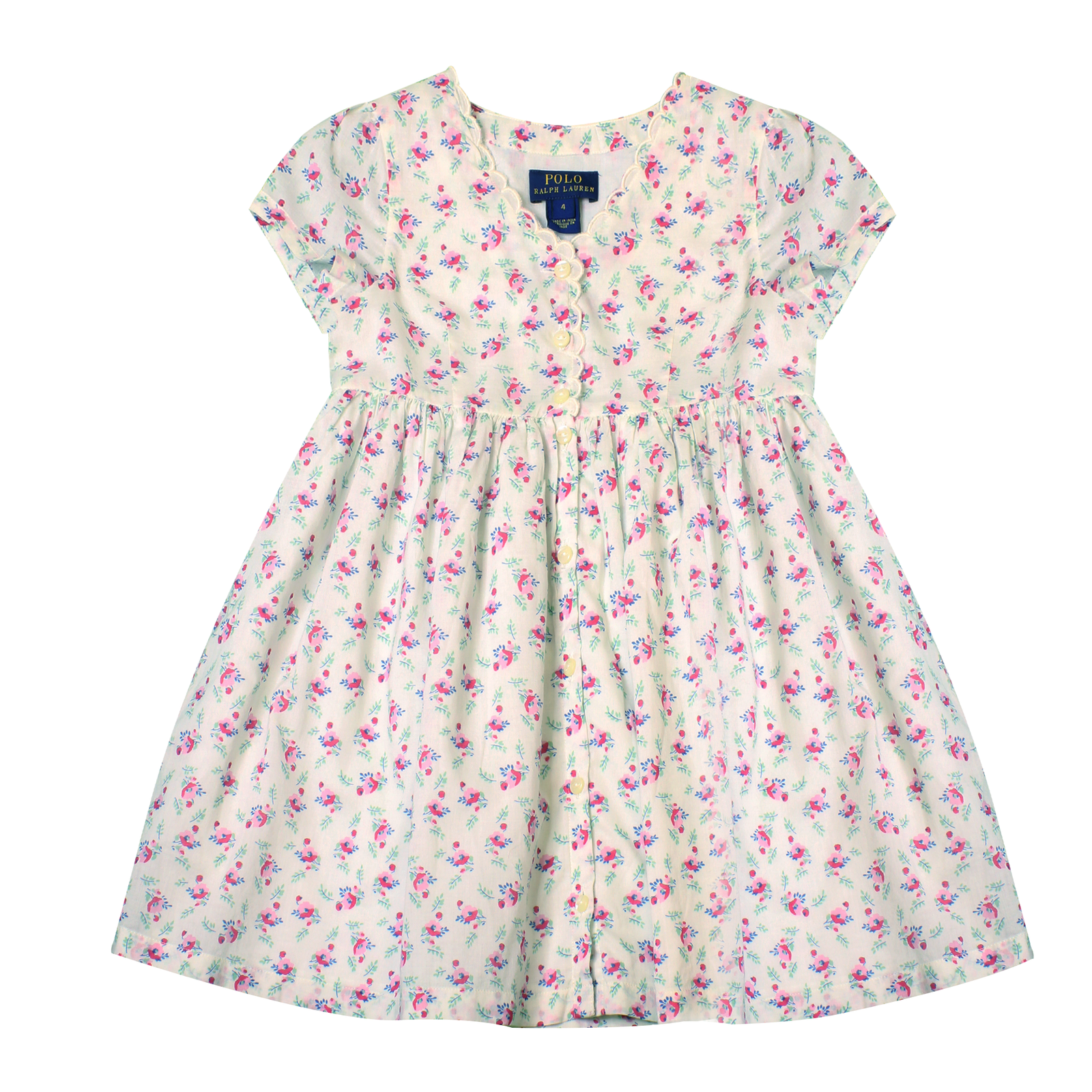 Ralph Lauren Kids Floral White Dress - Size 4 - 3alababak