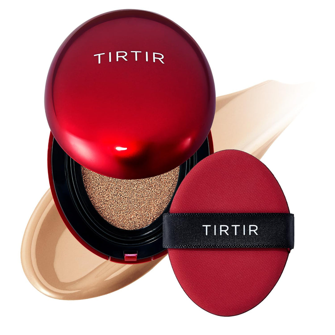 TIRTIR Mask Fit Red Cushion Foundation | Full coverage, Weightless, Skin fit, Satin Glow Finish, Korean Makeup, beauty, Tattoo cover up, Buildable 0.63 Fl Oz
