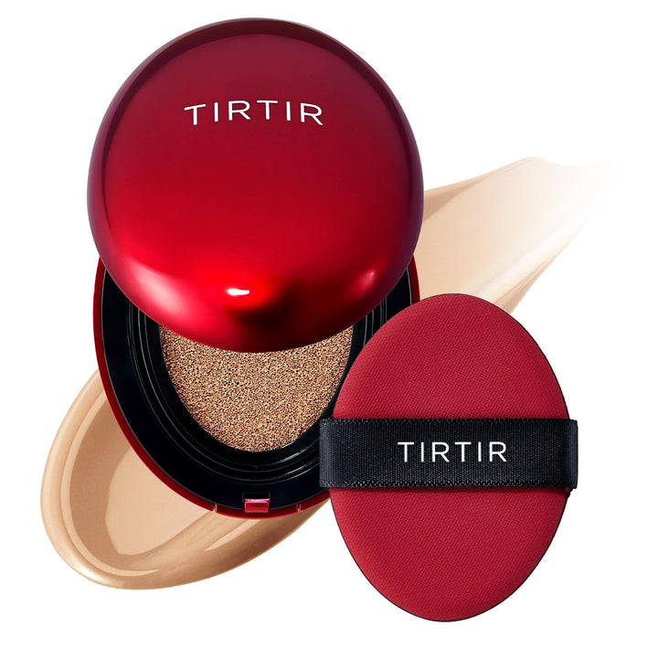 TIRTIR Mask Fit Red Cushion Foundation | Full coverage, Weightless, Skin fit, Satin Glow Finish, Korean Makeup, beauty, Tattoo cover up, Buildable 0.63 Fl Oz