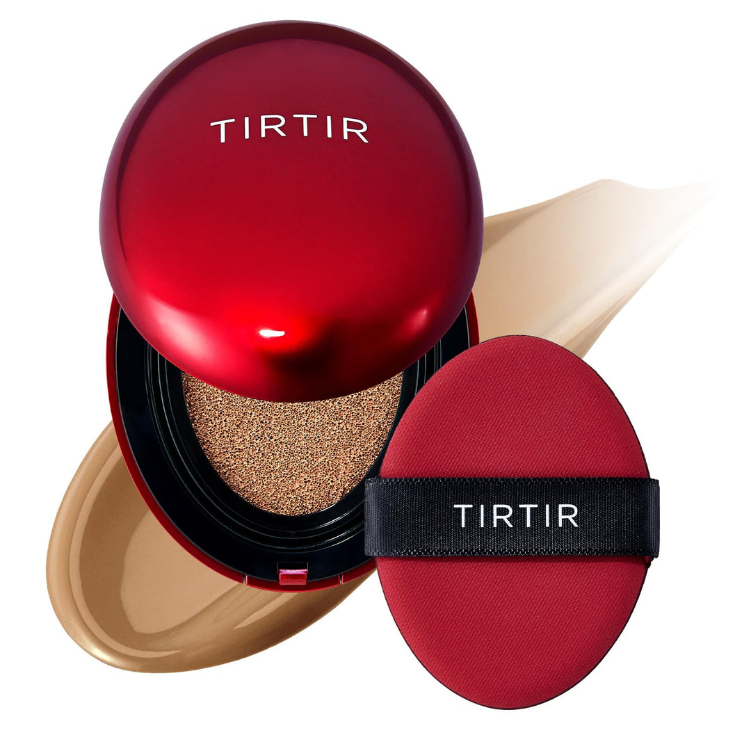 TIRTIR Mask Fit Red Cushion Foundation | Full coverage, Weightless, Skin fit, Satin Glow Finish, Korean Makeup, beauty, Tattoo cover up, Buildable 0.63 Fl Oz