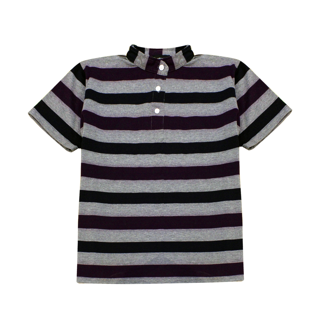 Dolab Men Casual Striped Neck T-Shirt - Size Large