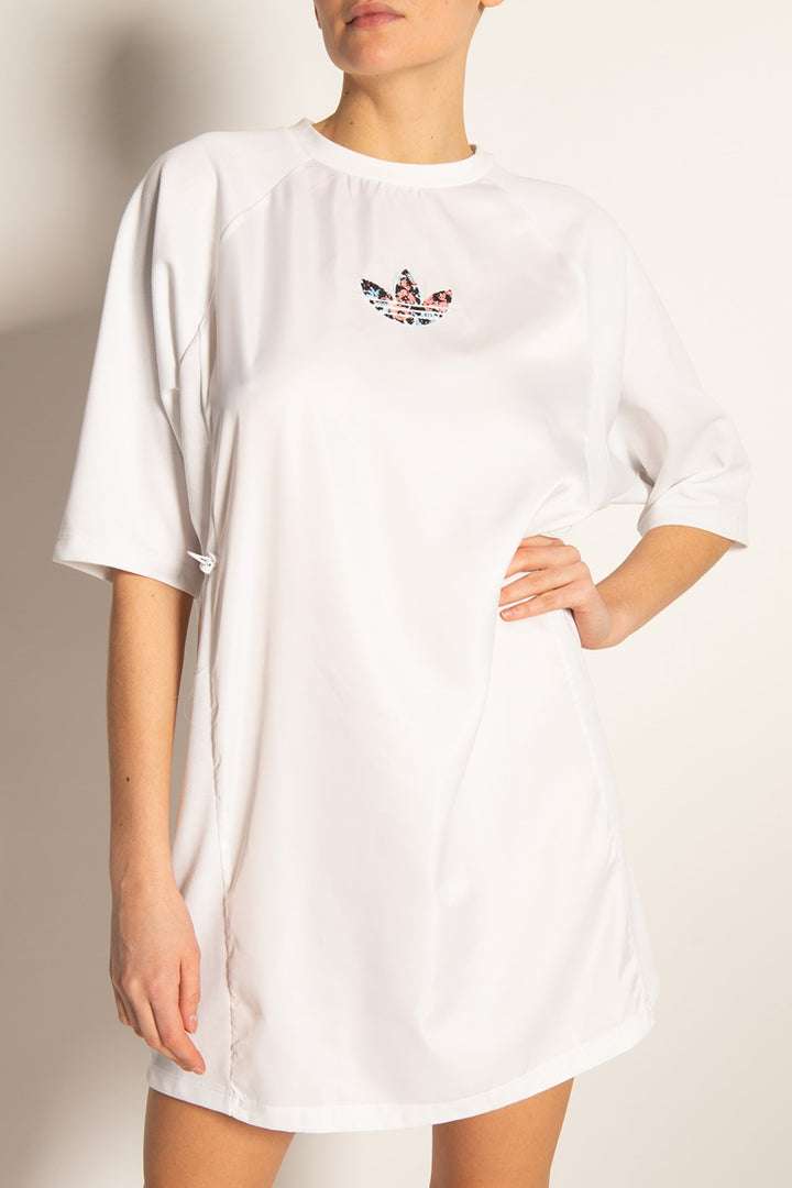 Adidas Originals White Long Dress With Logo For Women - 3alababak