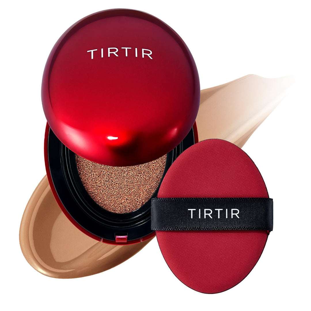 TIRTIR Mask Fit Red Cushion Foundation | Full coverage, Weightless, Skin fit, Satin Glow Finish, Korean Makeup, beauty, Tattoo cover up, Buildable 0.63 Fl Oz