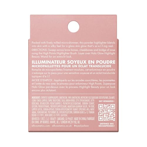 e.l.f. Halo Glow Silky Powder Highlighter, Long-Lasting Luminous Finish, Cake-Resistant With Micro-Shimmer, Vegan & Cruelty-Free
