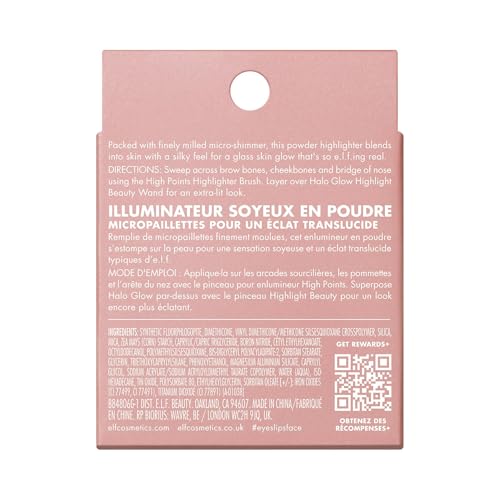 e.l.f. Halo Glow Silky Powder Highlighter, Long-Lasting Luminous Finish, Cake-Resistant With Micro-Shimmer, Vegan & Cruelty-Free