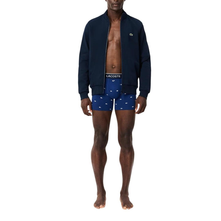 Lacoste mens Cotton Stretch Mini Croc Print Boxer Briefs, 3-pack