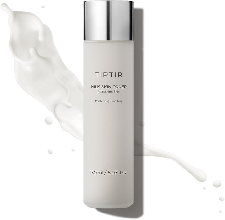 TIRTIR Milk Toner - Soft and Milky Texture, Deep Hydrating, Moisturizing ,Glow, Plant-derived ingredients with Rice Bran Extracts, Chamomile Flowers, Korean Skin Care, Vegan, 150mL / 5.07 Fl Oz