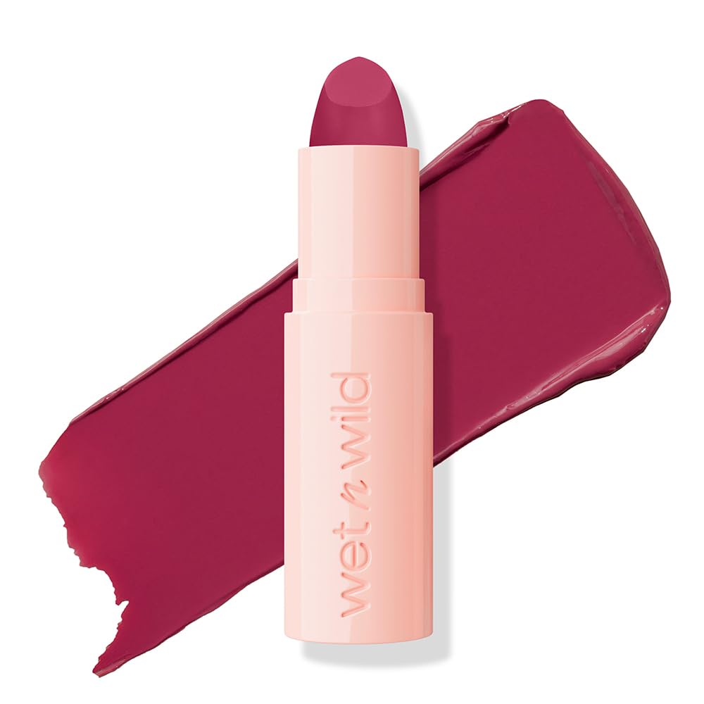 wet n wild Mega Last Rich Satin Lip Color, Rich Creamy Color with Satin Finish, Infused with Vitamin E &amp; Moisturizing Argan Oil, Lightweight, Silky-Smooth, Vegan &amp; Cruelty-Free
