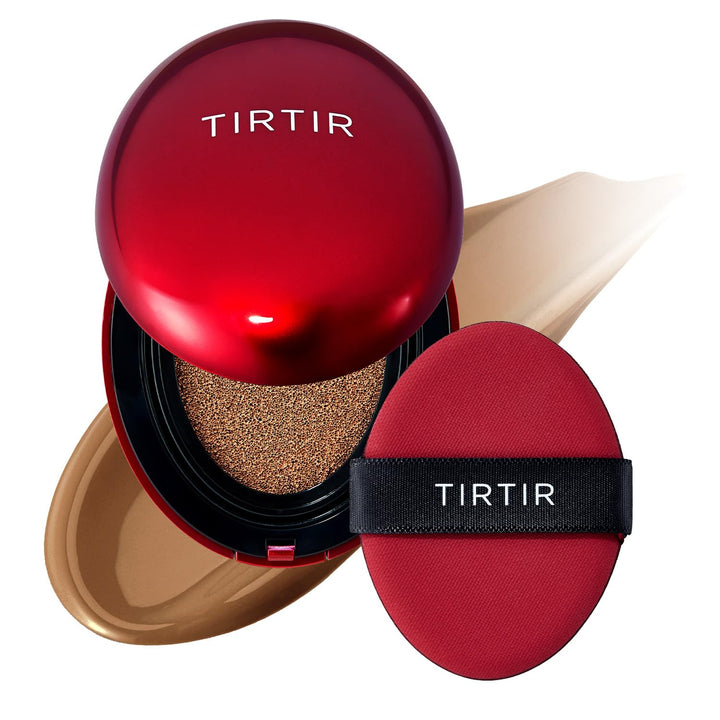 TIRTIR Mask Fit Red Cushion Foundation | Full coverage, Weightless, Skin fit, Satin Glow Finish, Korean Makeup, beauty, Tattoo cover up, Buildable 0.63 Fl Oz