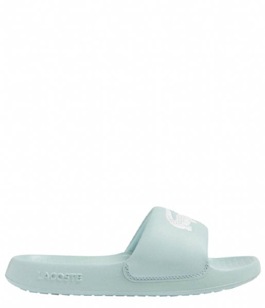 Lacoste Women's Croco 1.0 Synthetic Slides Sandal, Blue - 3alababak
