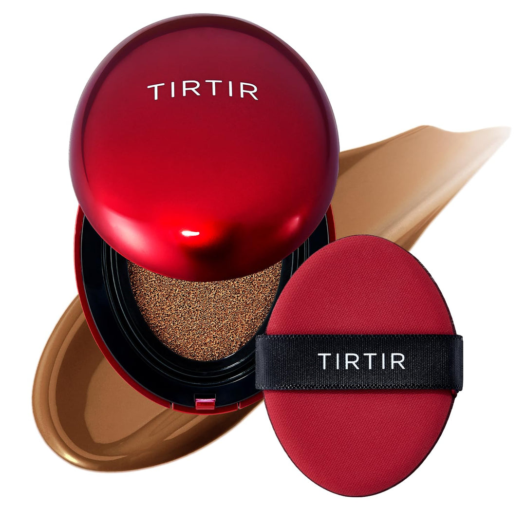 TIRTIR Mask Fit Red Cushion Foundation | Full coverage, Weightless, Skin fit, Satin Glow Finish, Korean Makeup, beauty, Tattoo cover up, Buildable 0.63 Fl Oz