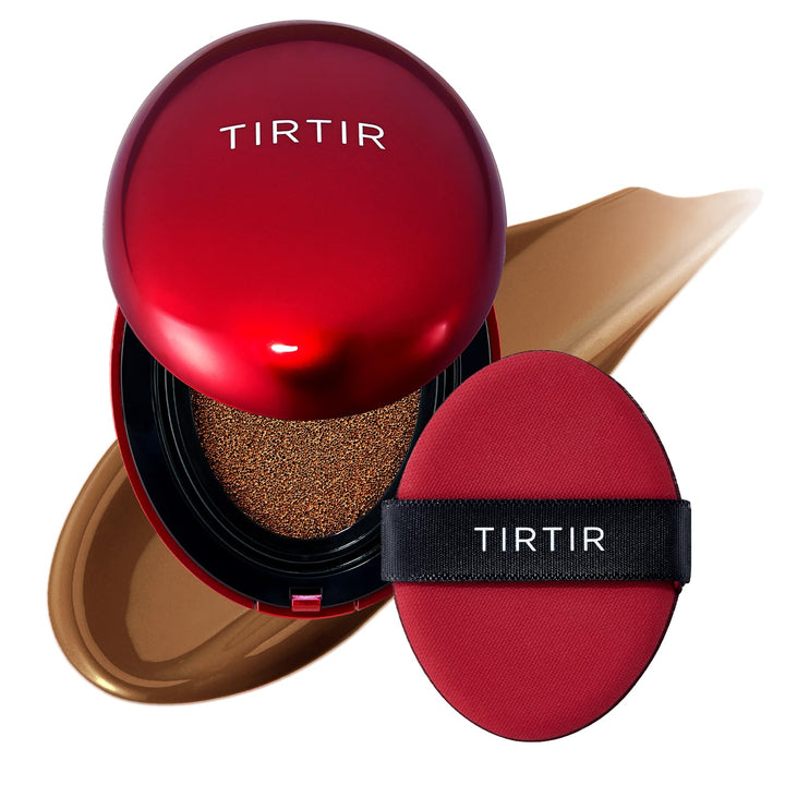 TIRTIR Mask Fit Red Cushion Foundation | Full coverage, Weightless, Skin fit, Satin Glow Finish, Korean Makeup, beauty, Tattoo cover up, Buildable 0.63 Fl Oz