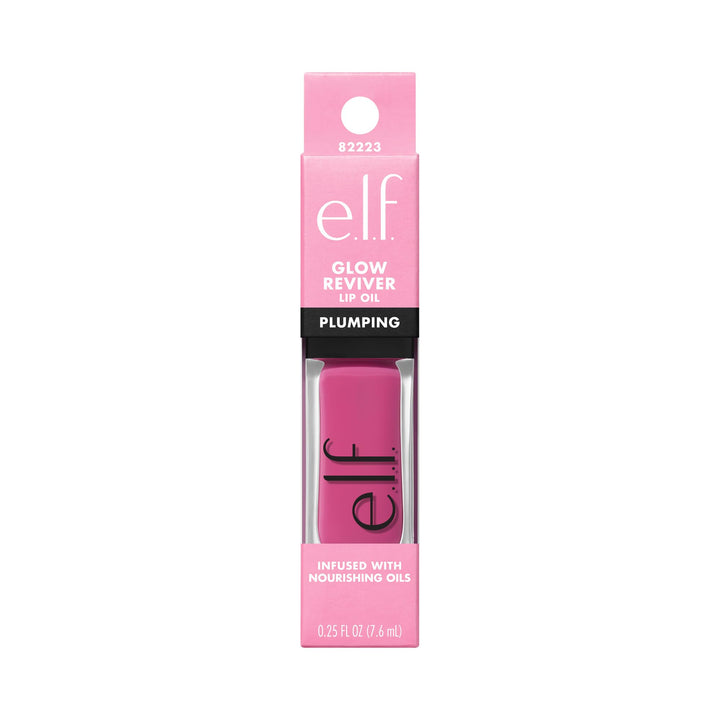 e.l.f. Glow Reviver Plumping Lip Oil, Tinted Lip Plumper For A High-Shine, Plump Finish, Infused With Jojoba Oil, Vegan &amp; Cruelty-Free, Apricot Feelings