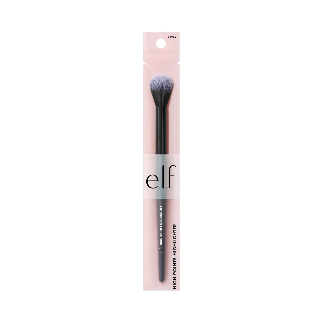 e.l.f. High Points Highlighter Brush, Soft & Tapered Face Makeup Brush For Illuminating & Creating Soft-Focus Glow, Vegan & Cruelty-Free