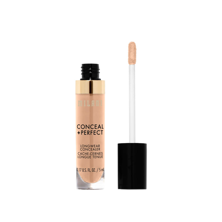 Milani Conceal + Perfect Longwear Concealer Full Coverage Infused with Hyaluronic Acid &amp; Vitamin E, Cover Dark Circles, Blemishes &amp; Skin Imperfections for Long-Lasting Wear