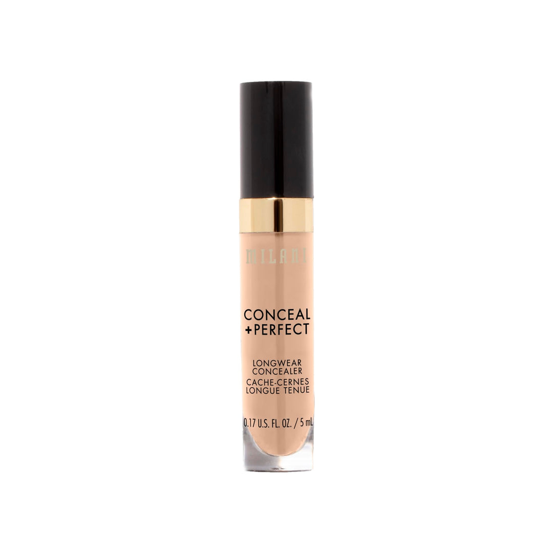 Milani Conceal + Perfect Longwear Concealer Full Coverage Infused with Hyaluronic Acid &amp; Vitamin E, Cover Dark Circles, Blemishes &amp; Skin Imperfections for Long-Lasting Wear